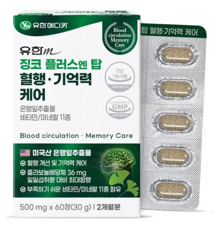 징코 플러스 엔 탑 혈행 기억력 케어